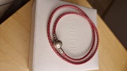 Skórzana pleciona bransoletka Pandora charms
