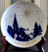 KPM Berlin.  Kolekcjonerski świąteczny talerz.1989. 