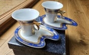 Zestaw filiżanki i talerze Yamasen 24 złoto fine porcelain Japan