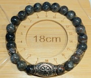 BRANSOLETKA RUNA VEGVISIR KAMIEŃ YOOPERLIT WYMIAR LUB SZER.18 WIKINGÓW 