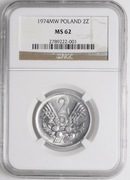 2 złote Jagody 1974 NGC MS62