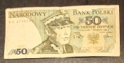 Banknot 50 ZŁ 1 grudnia 1988 Karol Świerczewski UNIKAT PRL seria KC 3710793