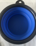 Miska miseczka silikonowa podróżna składana dla psa niebieska Nowa