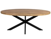 Loftowy owalny stół z litego drewna mango 200x100