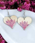 Kolczyki drewniane serduszka 