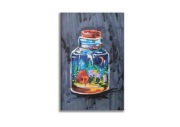 Obraz ręcznie malowany "Domek w słoiku" +rama