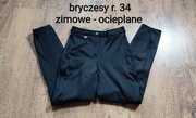 ZIMOWE ocieplane polarem bryczesy Euro Hunter - r. 34 - bardzo ciepłe