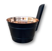 Wiaderko miedziane do sauny o pojemności 4L, czarne