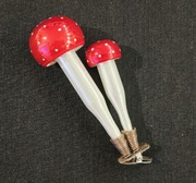 Bombka choinkowa grzybek na klipsie vintage ozdoby na choinkę retro prl