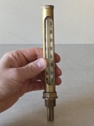 Autentyczny mosiężny termometr okrętowy (przemysłowy), lata 30-60 XX w.