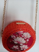 Torebka handmade okrągła – pomarańczowa
