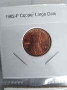 1 cent lincoln usa 1982 P duża data