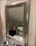 Lustro kryształowe w ramie drewnianej pokryte blachą tytanowo cynkową 