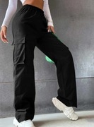 Shein spodnie typu cargo z wysokim stanem i kieszeniami rozm:L