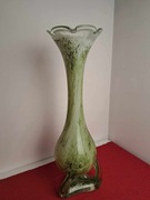 Duży wazon szklany zielony unikat