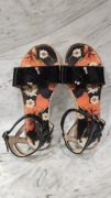 Sandały damskie espadryle lakierowane czarne cyrkonie r. 39