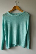 Miętowy ażurowy sweterek M House