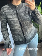 Soyaconcept M rozpinany sweter szary skandynawski natural dzianina