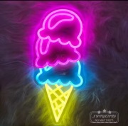 Neon LED szyld lody lodziarnia 