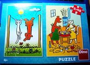 Puzzle Piesek i Kotek 2x48 elementów 2 Obrazki wiek 4+ 