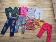 Zestaw ubranek dla dziewczynki 116cm, w zestawie ocieplane spodnie na zimę 