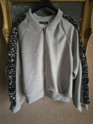 Bluza damska szara/lampas cekinowy typ masełko na zamek