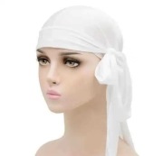 Durag biały chusta na głowę nakrycie czapka gangster rap USA