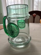 ANTYK STARY KUFEL SZKLANY ZIELONY SIEMIANOWICE ŚL.HUTA SZKŁA SUDETY