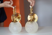 Dwa szklane kinkiety bubble vintage retro
