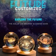 Kryształowa Kula Lampka Nocna LED USB z Grawerem – Dekoracja Sypialni