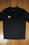 T-shirt Lotto r. M czarny męski sportowy poliestrowy kr rękaw 
