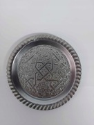 Taca Dekoracyjna sSrebrna Okrągła śr18,5cm Zdobiona Home Accents Marokańska