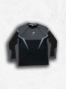 Koszulka sportowa na siłownie Gymshark czarna szara obcisła długie rękawy M