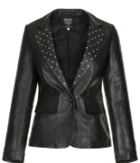 OCHNIK SKÓRZANA MARYNARKA Z NITAMI XS czarna