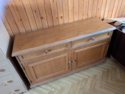 Komoda Szafka Drewniana Ciezka Rustykalna PRL - 120x40x65w
