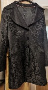 Piękny czarny zdobiony płaszcz Coast London, rozmiar 12