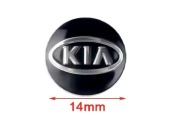 Naklejka Znaczek KIA czarny Emblemat Kluczyk Pilot logo 14mm zaślepka