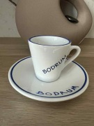 Filiżanka ceramiczna do kawy espresso biała BODRUM ze spodkiem 