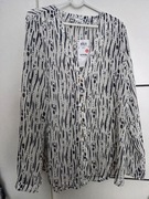 Elegancka bluzka Biało-czarna z złotą nitką rozm XS Nowa