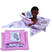 Poszewki + wkłady - Pościel Króliczki dla lalki typu Paola, Barbie