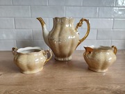 Marmurkowy złoty serwis kawowy, Chodzież 1500, PRL vintage