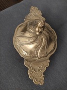 Antyk , mosiężny pojemnik z pokrywką, cukiernica, vintage 