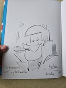 Clifton - rysunek z dedykacją od Bedu i trzy komiksy (wrys w jednym z nich)