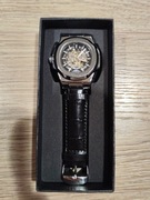 Zegarek automatyczny LONGLUX szkieletowy mechanizm srebrny pasek męski 44