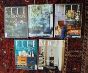 Elle Decoration. Miesięcznik x 4 (2016, 2023) + 1 x Vogue Living (2024)