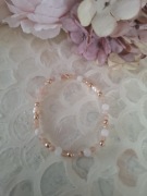 Bransoletka handmade z naturalnych kamieni hematyt kamień słoneczny perły