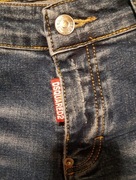 DSQUARED2 spodnie jeansowe jeans rurki dziury jeansy elastyczne 42