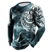 T-shirt Męski z długim rękawem  Koszulka Koło Duży Rozmiar