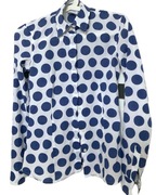 Bluzka, koszula LAMBERT. Biała w niebieskie grochy. Roz. 34/XS