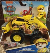 PSI PATROL BULDOŻER RUBBLE RESCUE WHEELS POJAZD BUDOWLANY KOPARKA + FIGURKA